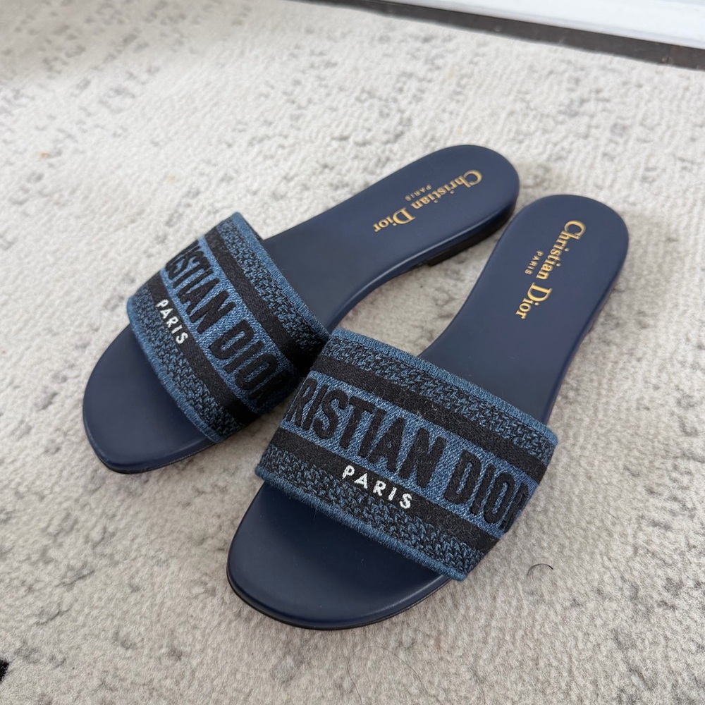 Christian Dior Denim Navy Dway Slide 37